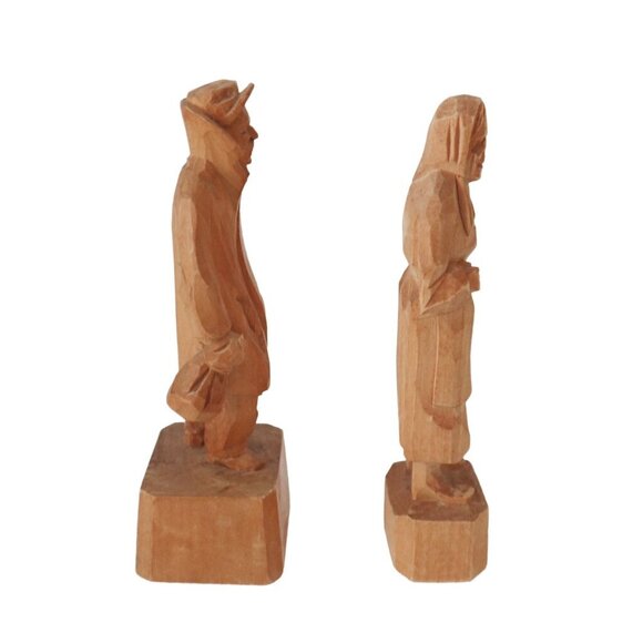 Hand Carved Wooden Figurines Denys Timmons G Hovington - Quebec Art - Vintage Pa - Picture 2 of 8